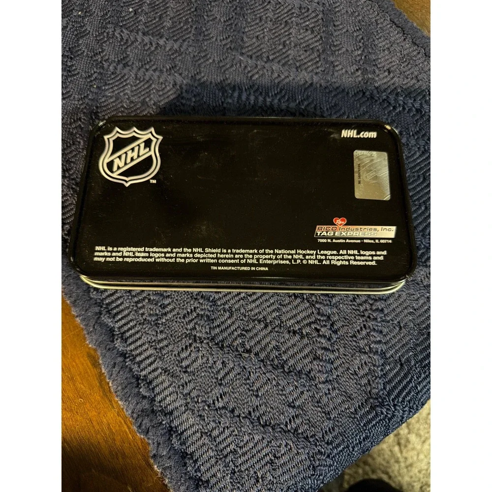 NHL Ottawa Senators Black Leather Checkbook Cover Wallet with Tin
